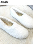moccasins femme winter cotton home shoes women warm plush loafers comfy curly sheep fur flats woman large size