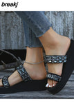 Women Sandals Bling Heels Sandals With Platform Shoes For Women Summer Indoor Outdoor Slippers Lightweight Wedge Zapatos