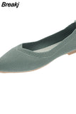 Fashion Slip on Mesh Loafers Breathable Stretch Ballet Shallow Flat Elegant Women Soft Bottom Pointed Toe Boat Shoes