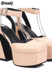 Dropship 2023 Summer Platform High Heeled Women's Shoes Sandals Office Lady Walking Comfy Woman Shoes Big Size