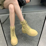 New Arrivals Soft Leather Ankle Boots Women Comfortable Mid Heels Boots for Ladies Spring Autumn Women Shoes
