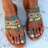 Women Sandals Summer Greek Style Boho Folk-custom Ladies Flat Shoes Casual Breathable Comfortable Beach Women