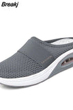 Summer Women Lightweight Mesh Sandals Fashion Wedges Outdoor Closed Toe Slippers Ladies Solid Slip On Shoes Casual