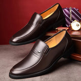 Men High Increasing Heel Split Leather Plus size EU37-48 Low Top Man's Winter Fur Loafers Business Oxfords Shoes 2020