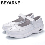 women breathable hollow slippers slimming shoes 2018 new wedge cushioning hook & loop woman Espadrilles sport swing