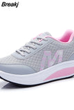 Shoes for Women 2023 Fashion Mesh Breathable Sneakers Lace Up Wedge Platform Shoes Ladies Outdoor Casual Sport