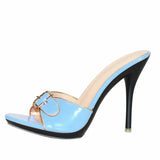 Color Slippers Women Shoes Sexy Patent Leather High Heel 10.5CM Pointed Toe Sandals Shoes Women 2023 Female Wedding