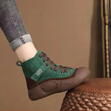 New Spring and Autumn Women's Casual Shoes Women's Multi color Fashion Boots Thick Sole Lace up Women's Ankle