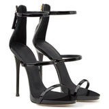 Women's Summer New Sexy Stiletto Heels Sandals Fashion High-quality Banquet Zipper Strap Combination High