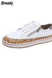 Women Vulcanized Shoes Floral Printed Lace-Up Female Flat Shoes Fashion Platform Ladies Casual Flower Skateboard