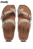 2023 New Summer Unisex Beach Cork Slippers Casual Women Men Nubuck Leather Solid Color Non-slip Flip Flops