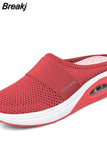 Summer Women Lightweight Mesh Sandals Fashion Wedges Outdoor Closed Toe Slippers Ladies Solid Slip On Shoes Casual