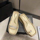 Shoes Slippers Heels On A Wedge Platform Jelly Slides Med Fashion 2023 High Summer Transparent Soft Flat Luxury Rome