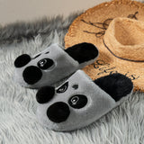 Breakj Autumn And Winter New Large-Size Lady Thick-Bottomed Slippers Temu Panda Pattern Cute And Cute And