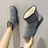 Women Glitter Boots 2023 Short Plush Woman New Warm Soft Ladies Ankle Boot Winter Fur Bling Platform Female Casual
