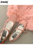 New Spring Summer Shoes Women Flat Heels Square Toe Mary Jane Ballet Flats Rainbow Candy Color Ballerina Soft Casual