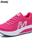 Shoes for Women 2023 Fashion Mesh Breathable Sneakers Lace Up Wedge Platform Shoes Ladies Outdoor Casual Sport