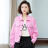 Jacket Women Casual Loose Short Female Coats Basic Ladies Top Turn-down Neck Cotton Loose Bomber Jacket Woman Denim