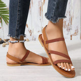 Women's Summer New Simple Solid Color Flat Bottom Anti Slip Women's Shoes Outdoor Leisure Comfortable Beach Dress