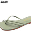 Slippers Women Summer Shoes Casual Flat Bottom Sandals Flip Flops Candy Color Indoor Outdoor Beach Slides Cross