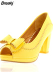 New women's Spike High Heels Peep Toe butterfly-knot Platform Shoes Woman Casual Pumps Big Size