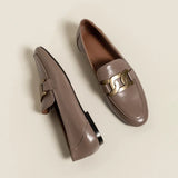 for Women 2022 Women's Loafers Kid Suede Cowhide Female Flat Shoes Metal Buckle Moccasins Casual Mocasines