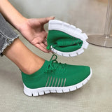 Lightweight Soft Sole Sneakers for Women Autumn Green Breathable Mesh Flats Woman Comfort Slip On Running Shoes
