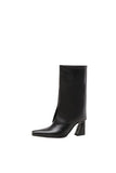 Women Genuine Leather Modern Boots Square Toe Mid Calf Boot High Heel Strange Style Ladies Shoes Autumn Winter