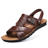 Summer New Men's Genuine Leather Sandals Men's Fashion Leather Beach Shoes Plus Size Casual Sandals Slippers for
