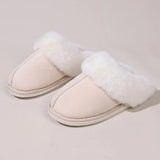 Winter Warm Fur Indoor Home Slippers Women Fluffy Comfort Soft Bedroom Slippers for Couples Flat Non Slip House Shoes
