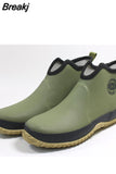 New Men's Pull-on Rain Boots Waterproof Rubber Ankle Boots Outdoor Leisure Fishing Boots Student Rain