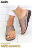 Women Summer Sandals Comfy Platform Flat Shoes Sole Ladies Casual Soft Big Toe Foot Sandal Orthopedic Bunion Corrector