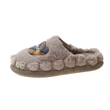 Bow Tie Wool Slippers Lovers Wear The New Korean Version Of Thick-Soled Household Cotton Slippers In Autumn And