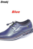 shoes round toe trend men's cowhide leather shoes casual British trend lace-up business formal low comfort large
