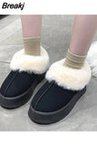 Winter Women Short Plush Warm Snow Boots Flats Casual Shoes Suede Fur Chelsea Ankle Boots Platform Ladies Shoes Botas