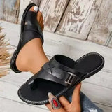 Breakj Summer New Large Size Women's Shoes Set Toe Fashion Flat With Casual Women's Cool