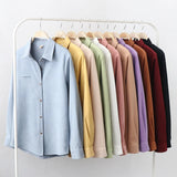 Solid Color Women's Shirt 2021Spring New Casual Design Sense Blouses and Tops Young Style Lady Long Sleeve