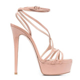 Super High Heel Nightclub Dancing Shoes Large Size Waterproof Platform Banquet Shoes Summer