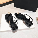 Heel Sandal for Women Med Suit Female Beige Summer Shoes Cross-Shoes High-heeled Medium Black Block Girls 2023 Fashion