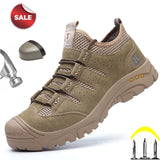 Work Safety Shoes Steel Toe Cap Durable Light Boot Rubber Bottom Stab Resistant Shoe Suede Leather Upper Comfotable