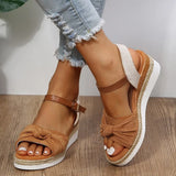 Wedge Sandals for Women Summer Peep Toe Non Slip Gladiator Shoes Woman Fashion Bowtie Platform Sandalias Mujer