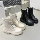 Ankle Boots Flat Heel Shoes Women Lace Up Winter Autumn Shoes Daily Short Boots Woman Footwear Size 35-40