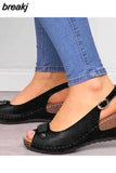 Women Summer 2023 Soft Bottom Heels Sandals Summer Shoes Women Wedge Sandal With Platform Zapatos Mujer Wedges