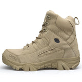 Men Military Boots Men Outdoor Cow Suede Ankle Boots Tactical Combat Boots Work Safty Shoe for Men Casual Waterproof Hiking