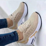 Platform Sneakers 2022 New Fashion Plus Size Casual Sports Shoes Women Lace-up Mesh Breathable Women's Vulcanized