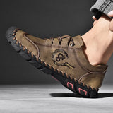 Comfortable Men Casual Shoes Loafers Men Shoes Quality Split Leather Shoes Men Flats Hot Sale Moccasins Shoes Plus