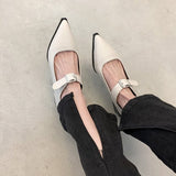 2023 New British Style One Word Belt With Small Leather Shoes Wear Fashion Mary Jane Shoes Women's