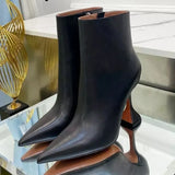 Winter New Women Ankle Boots High Quality Soft Leather Ladies Eelgant Short Boots 10.5CM High Heel Pumps Shoes