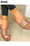 Summer Women 2023 Fashion Comfort Plus Size Slippers Women Sequined Flat Sandals Slippers Sandalias De