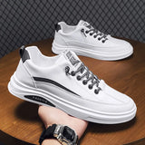 Casual Shoes for Men Comfortable Mens Skateboard Shoes Handmade Design Flats Sneakers Male White Vulcanized